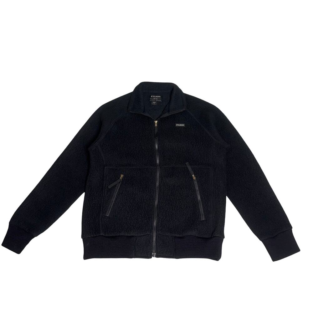 Filson Black Sherpa Fleece Full Zip Jacket Men’s Medium